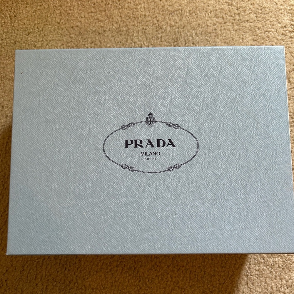 Prada Tan Leather Crisscross Platform Slingback Sandals - Picture 7 of 7